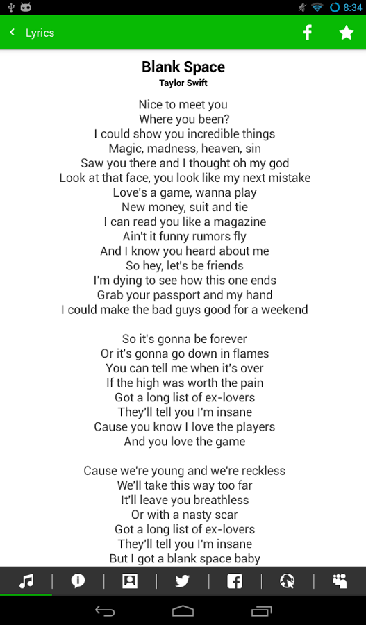 Blank Space Taylor Swift Lyric截图2