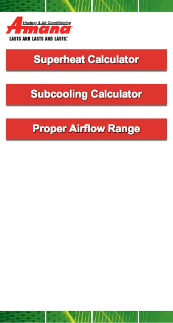 Amana Superheat Calculator截图2