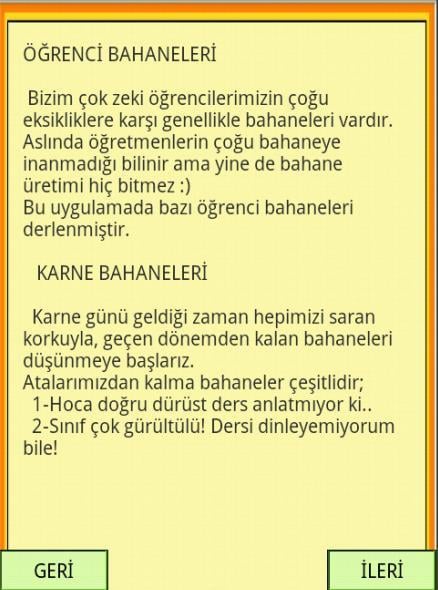 &Ouml;ğrenci Bahaneleri Yalanları截图3