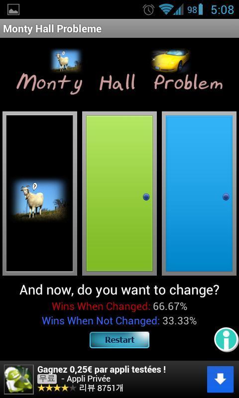 Monty Hall Probleme截图1