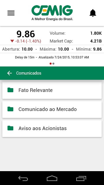CEMIG Rela&ccedil;&otilde;es com Investidore截图1