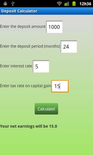 Bank Deposit Calculator截图2