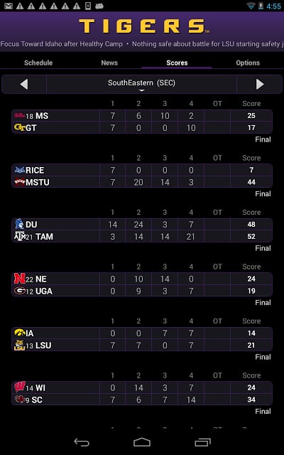 LSU Tigers Live Clock截图1