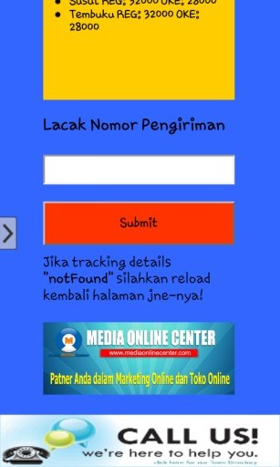 Tarif Kirim JNE Tasikmalaya截图1