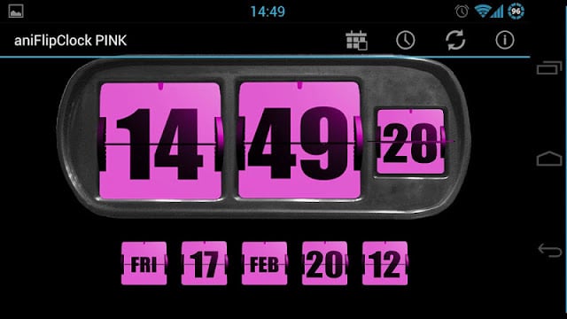 3D Animated Flip Clock PINK截图7