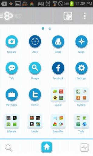 Blue Barcode go launcher theme截图3