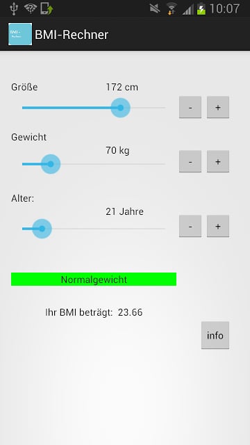 BMI - Rechner截图1