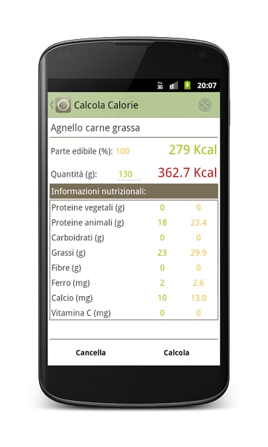 Calcola Calorie free截图2