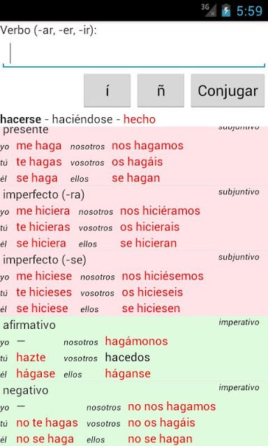 Conjugador de verbos espa&ntilde;oles截图5