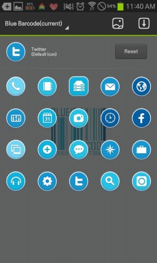 Blue Barcode go launcher theme截图2