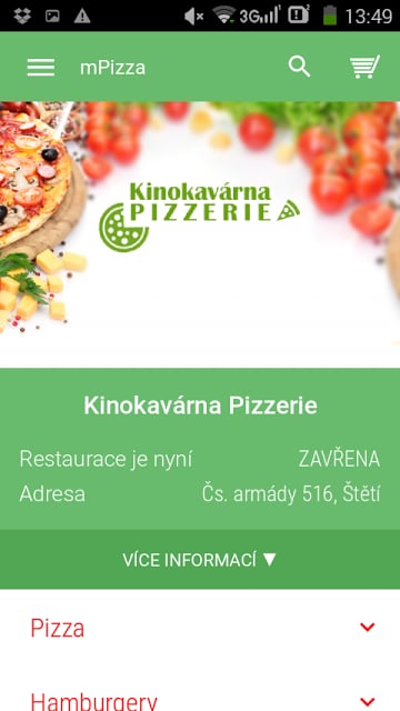 Kinokav&aacute;rna Štět&iacute;-rozvoz pizzy截图2