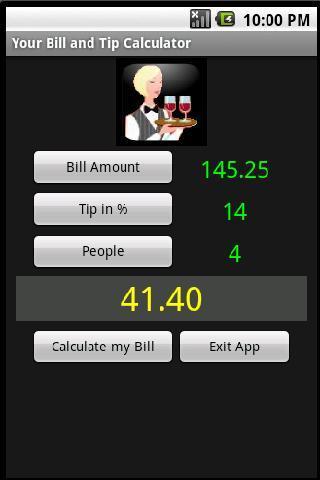 Your Bill and Tip Calculator截图1