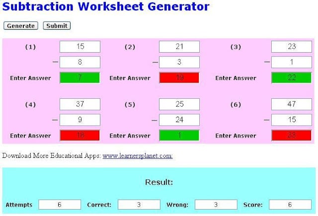 Subtraction Creator截图2