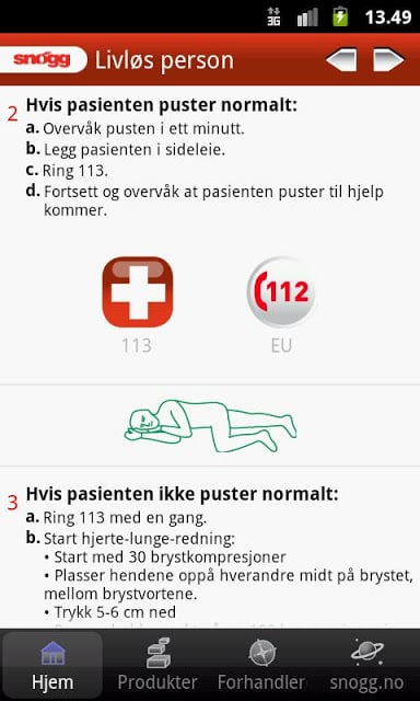 Sn&oslash;gg - F&oslash;rstehjelpsviseren截图2