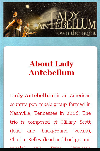 Lady Antebellum Fan App!截图2