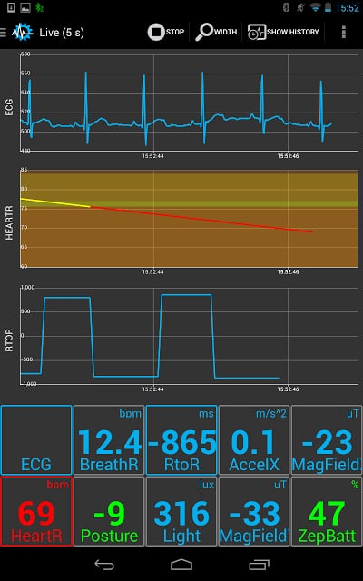 SenseView BLE Sensor Heart Rate Service截图4