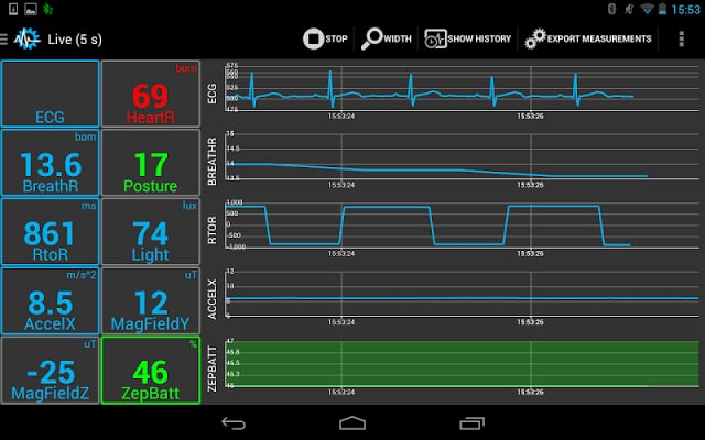 SenseView BLE Sensor Heart Rate Service截图3