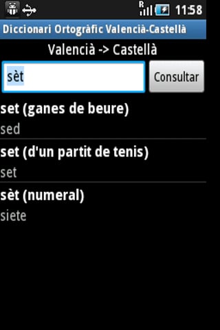 Diccionari Valenci&agrave; &lt;&gt;Castell&agrave;截图1