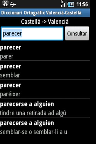 Diccionari Valenci&agrave; &lt;&gt;Castell&agrave;截图4