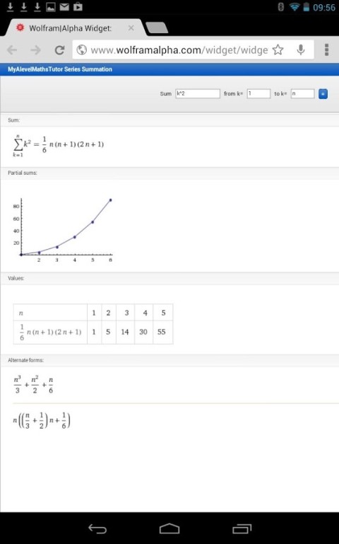 Widget Series Summation MyAlevelMathsTutor截图2