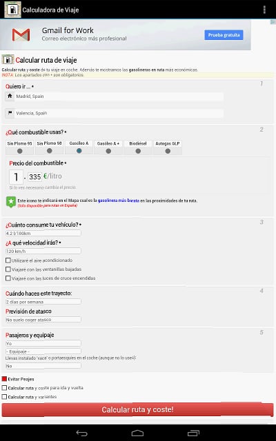 Consumo de Gasolina en Coche截图2