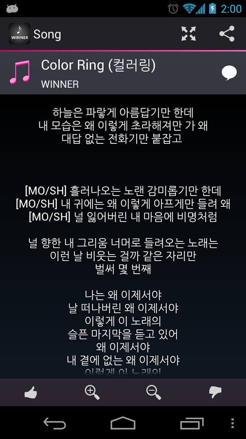 WINNER Lyrics截图2