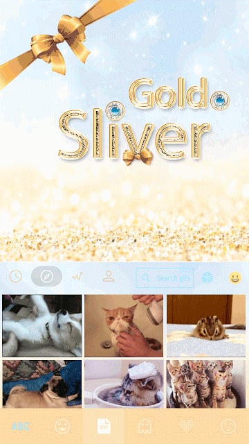 Gold &amp; Sliver Kika Keyboard截图5