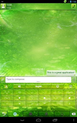 GO Keyboard Green Sparkle Theme截图4