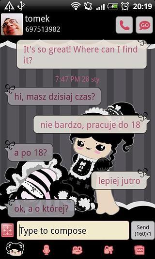 GO SMS Gothic Lolita Theme截图4