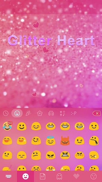 Glitter Heart Emoji Keyboard截图1