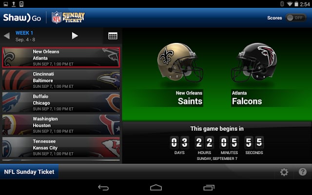 Shaw Go NFL Sunday Ticket截图9