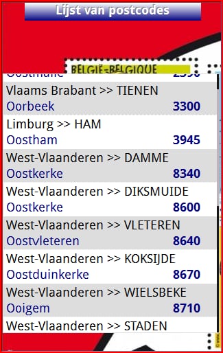 Postcode Belgische截图3