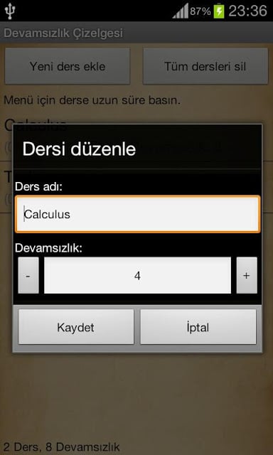 Devamsızlık &Ccedil;izelgesi截图4