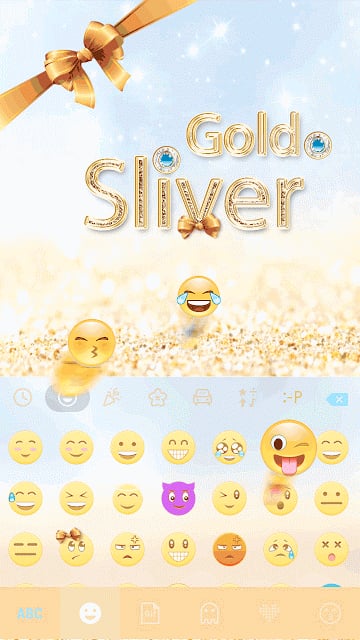 Gold &amp; Sliver Kika Keyboard截图1