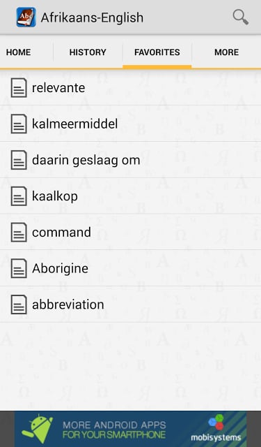 Afrikaans&lt;&gt;English Dictionary截图5