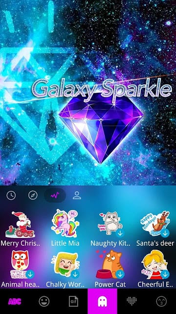 Galaxy Sparkle Kika Keyboard截图6