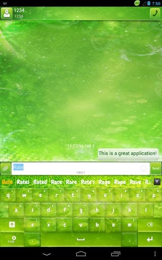 GO Keyboard Green Sparkle Theme截图7