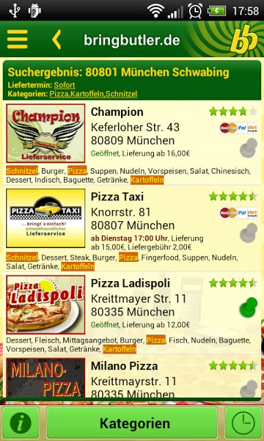 Bringbutler - Pizza, Pasta, ..截图1