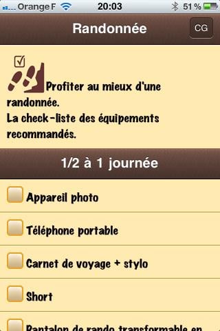 Randonn&eacute;e CheckList截图2