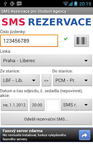 SMS Rezervace pro Student Agency截图3