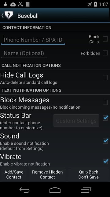 Hide My Calls/Text- Baseball截图3