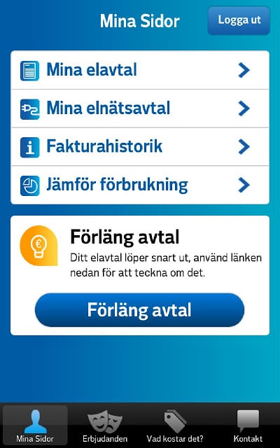 Vattenfall Mina Sidor截图1