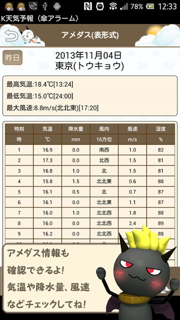 K天気予报（伞アラーム～今日、雨ふるの？～）截图2