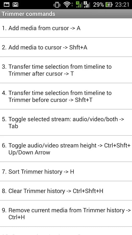 Shortcuts Sony Vegas Pro截图1