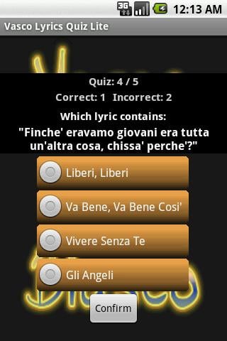 Vasco Rossi Lyrics Quiz截图1