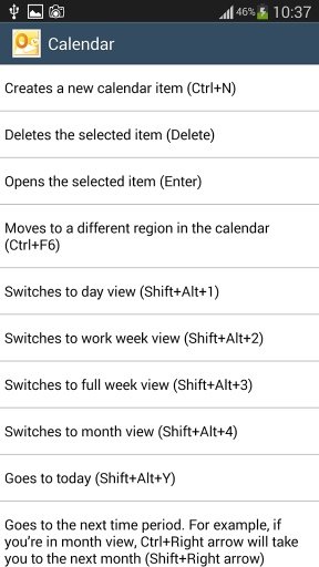 Outlook Shortcuts截图3