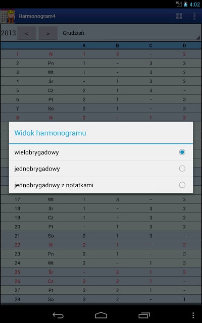 Harmonogram pracy截图7