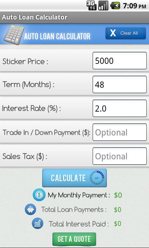 Vehicle Loan Calculator截图1