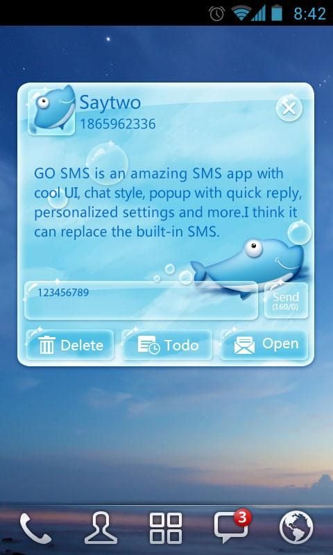 GO SMS Theme the whale talk截图3