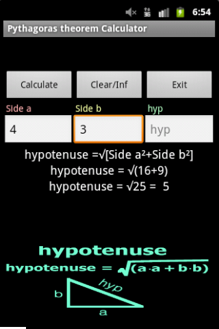 Pythagoras theorem Calculator截图2